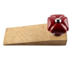 2 Pieces Solid Cherry Square Ceramic Door Stopper